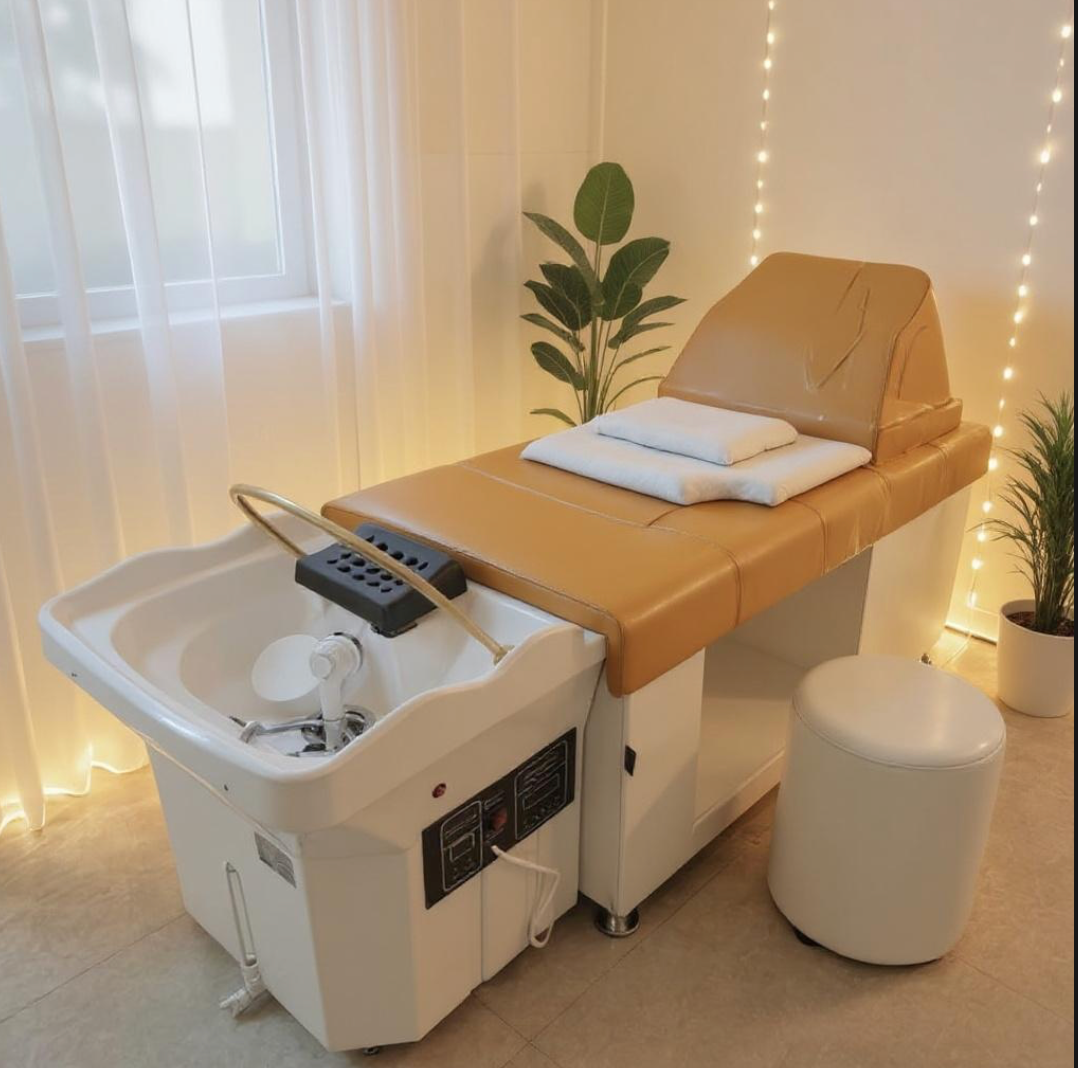 Portable Head Spa Equipment Tan Upholstery